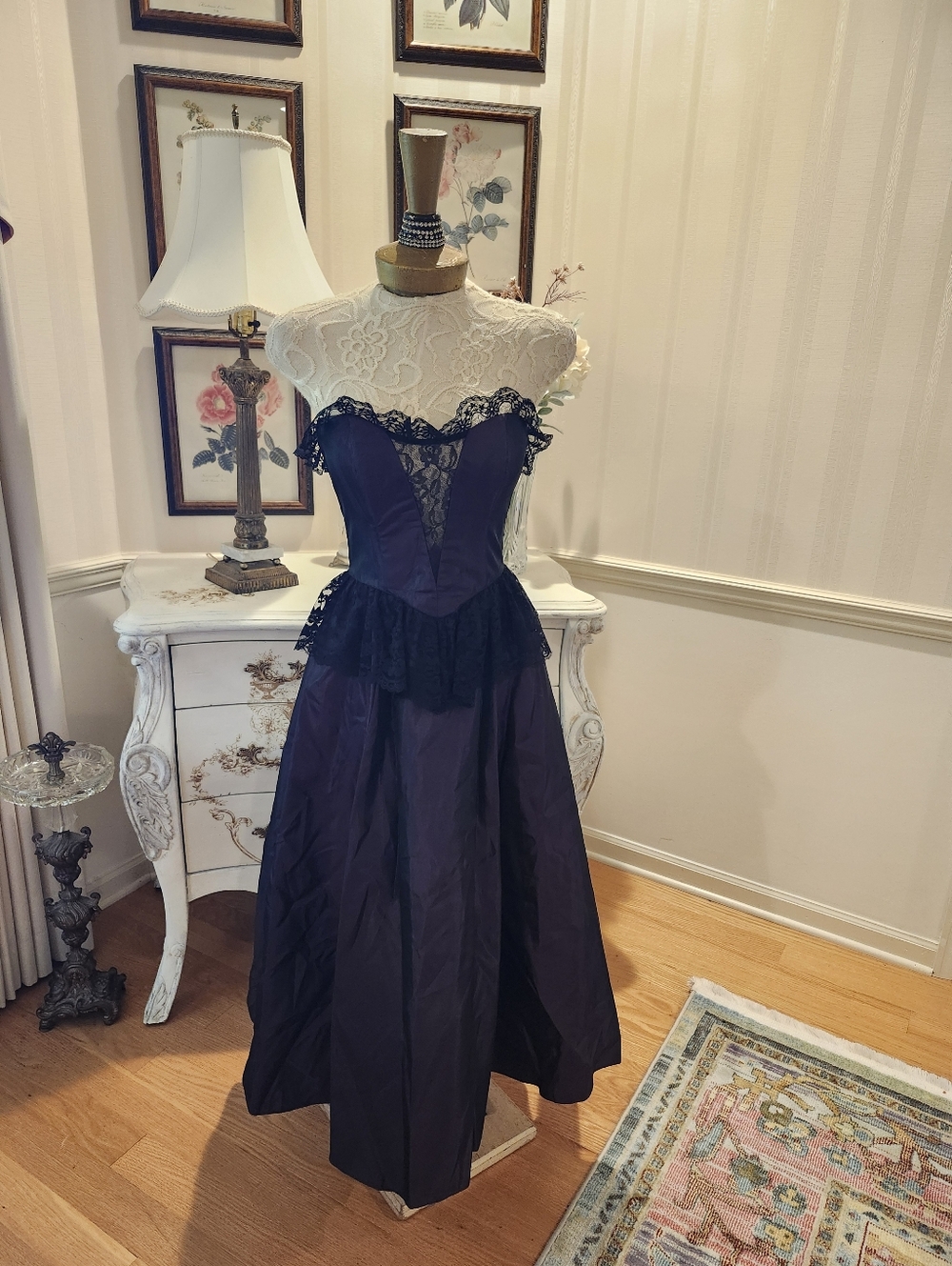 Aubergine Black Gunne Sax Vintage Size 5 Prom Wednesday  Whimsigoth Dress S